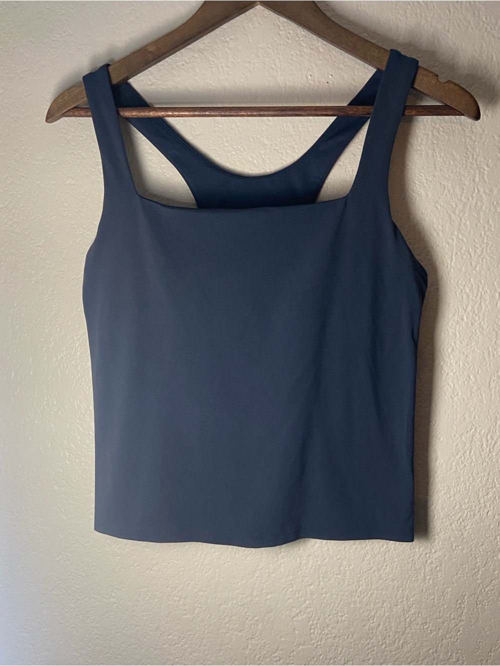 All In Motion Navy Blue Square Neck Crop Tank Size M EUC